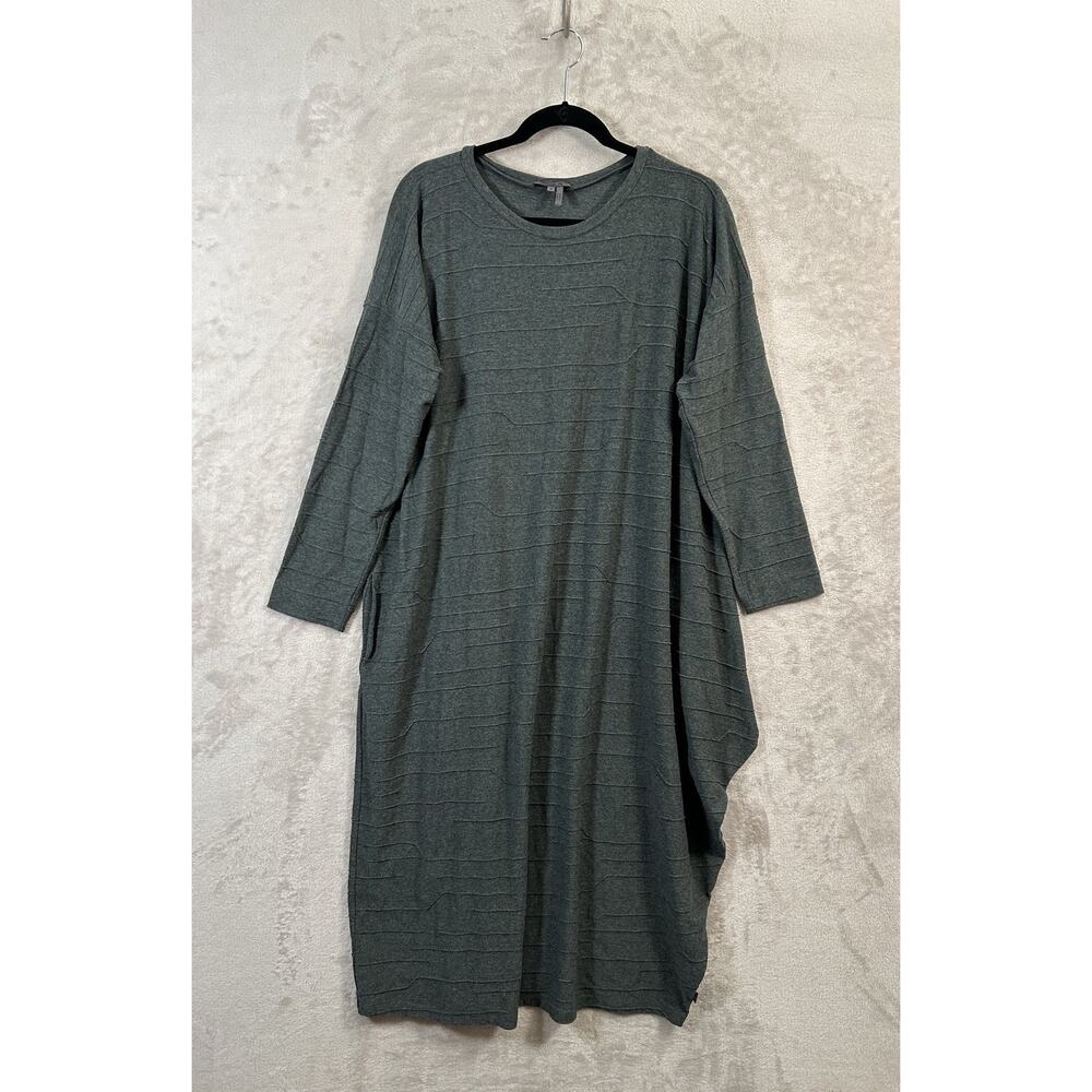 Oska 3D Knit Avant Garde Lagenlook Art To Wear Artsy Green Dress 4 US Size L